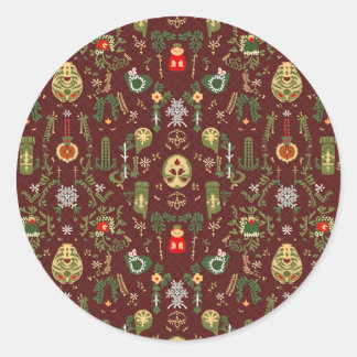 Adesivo Redondo Vestido de Natal