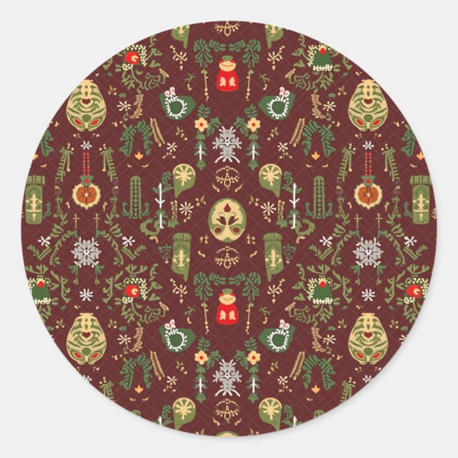 Adesivo Redondo Vestido de Natal (Frente)