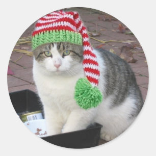 ADESIVO REDONDO VESTIDO DE NATAL DE GORDURA