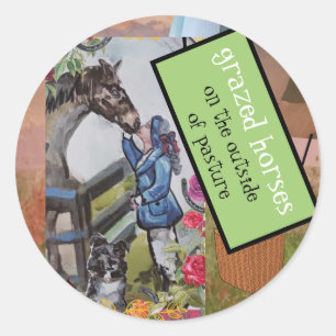 ADESIVO REDONDO VESTIDO DE OVAIS DE CAMADA MOLHADA