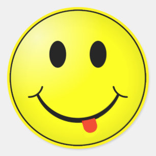 Adesivo Redondo Vestido de rosto feliz!