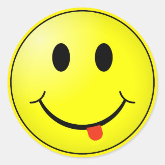 Adesivo Redondo Vestido de rosto feliz!