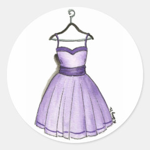 Adesivo Redondo Vestido do Baile de formatura da Imagem bonito Pur
