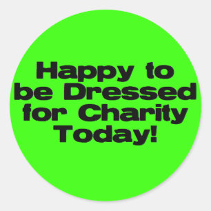 Adesivo Redondo Vestido para Caridade