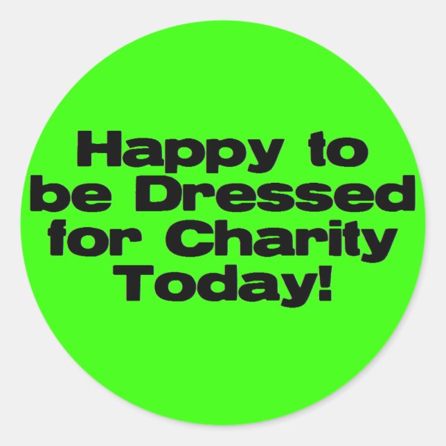 Adesivo Redondo Vestido para Caridade (Frente)