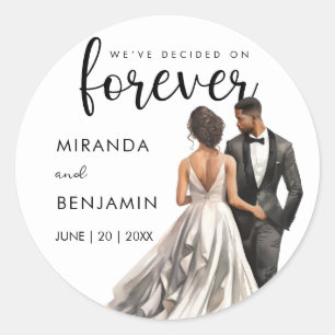 Adesivo Redondo Vestido Preto de Noz Negra Aquarela