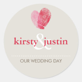 Adesivo Redondo VESTIDO SEAL bonitinho impressão digital de casame