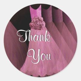 Adesivo Redondo Vestidos de Bridesmaid - Casamento Obrigado