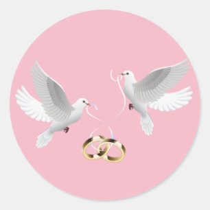 Adesivo Redondo Vestidos De Casamento Pink Round Stickers