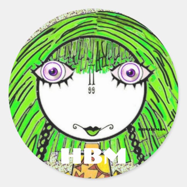 ADESIVO REDONDO VESTIDOS DE METAIS DE BESSIA DO HESTER (Frente)