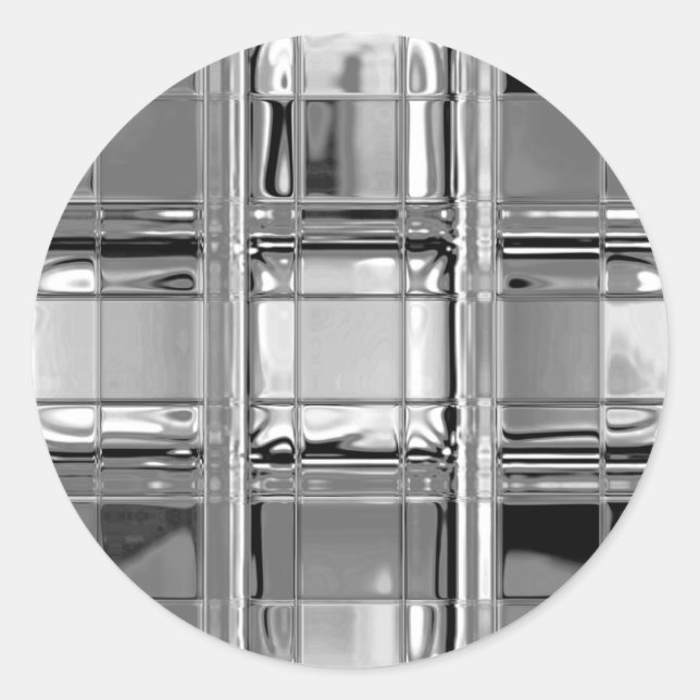 Adesivo Redondo VESTIDOS em tons de vidro de Cinza Mosaico (Frente)