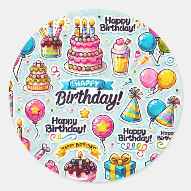 Adesivo Redondo Vestidos feliz aniversário Halloween (Frente)