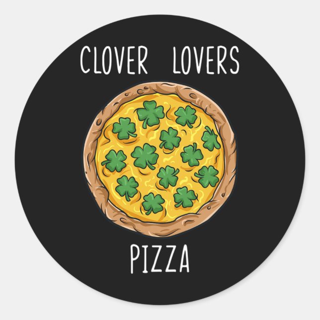 Adesivo Redondo Vestidos Pizza Dia de São Patrício Brincadeiras (Frente)