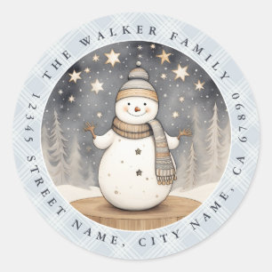 Adesivo Redondo Vestidos Redondos de Neve de Natal
