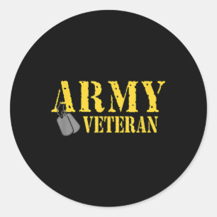 Adesivo Redondo Vestígio do Exército Veterano Camisa do Orgulho Mi