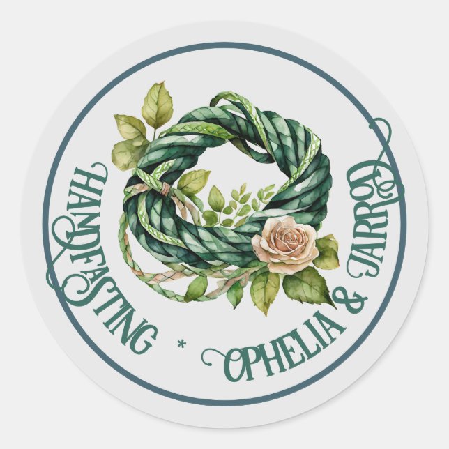 ADESIVO REDONDO VESTÍGIOS DE MÃO PARA FAVORES ENVELOPES CORD (Frente)