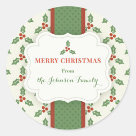 Adesivo Redondo Vestígios de Natal Personalizados