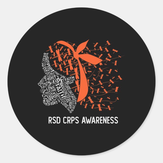 Adesivo Redondo Vestimos Laranja Para Sensibilização Do Rsd Crps 2 (Frente)
