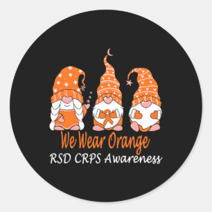 Adesivo Redondo Vestimos Laranja Para Sensibilização RSD CRPS 1