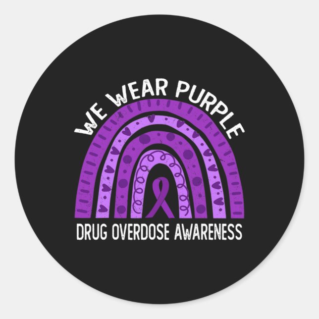 Adesivo Redondo Vestimos O Arco-Íris Roxo Para Sensibilização Para (Frente)