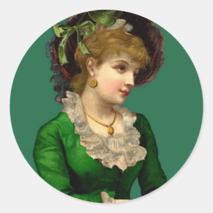 Adesivo Redondo Vestindo o verde no Dia de São Patrício