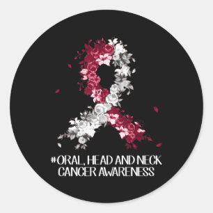Adesivo Redondo Vestir Burgundy Cancer A do pescoço da cabeça oral