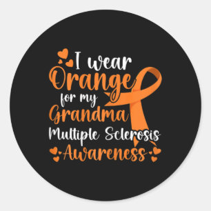 Adesivo Redondo Vestir Laranja Para Minha Irmã Com Sclerose Múltip