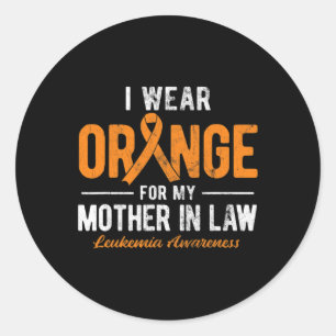 Adesivo Redondo Vestir Laranja Para Minha Mãe Na Leucemia Cancer D