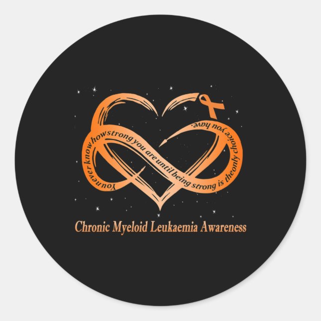 Adesivo Redondo Vestir Laranja Para O Guerreiro Da Leucemia Mieloi (Frente)