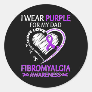 Adesivo Redondo Vestir Roxo Para Minha Consciência Da fibromialgia