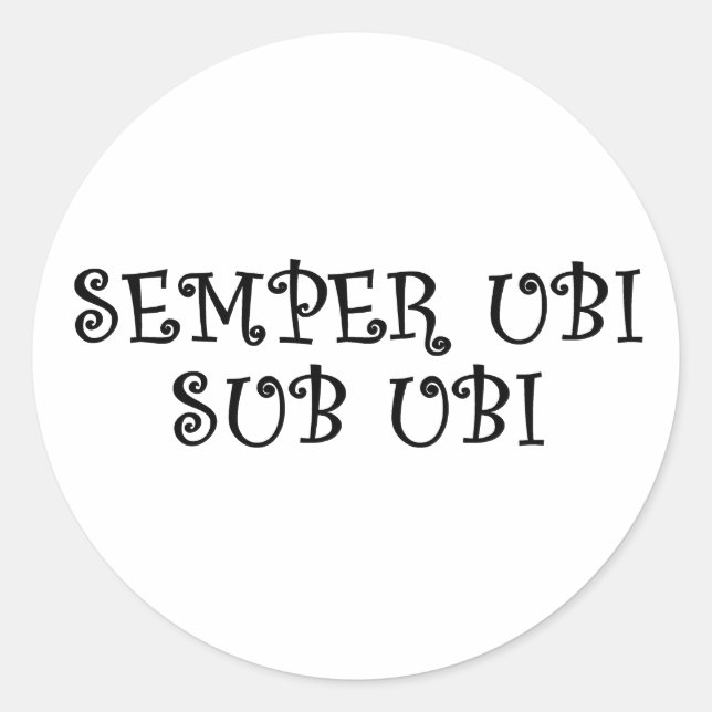 Adesivo Redondo Vestir sempre cueca (Latim) (Frente)