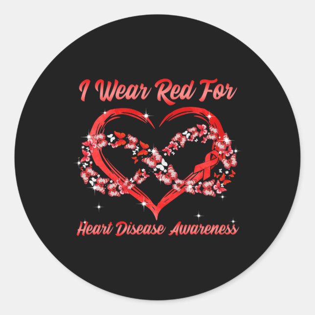 Adesivo Redondo Vestir Vermelho Para Sensibilização Para Doenças C (Frente)