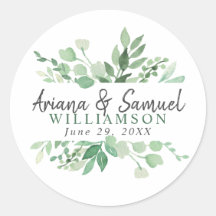 Vestir vinheta de favor do casamento Greenery