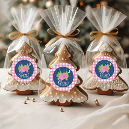 Adesivo Redondo Vestir xadrez rosa de envelope de convite