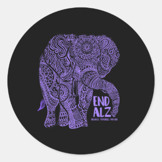 Adesivo Redondo Vestuário de Conscientização do Elefante Roxo Heim