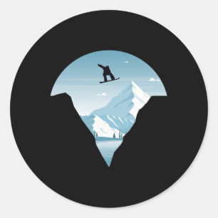 Adesivo Redondo Vestuário De Snowboard Para Snowboarders Uni-Child