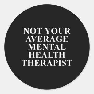 Adesivo Redondo Vestuário de Terapeuta de Saúde Mental Terapeutas 