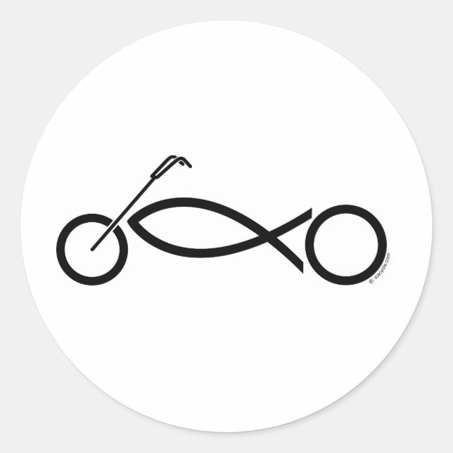 Adesivo Redondo Vestuário e acessórios para motocicletas cristãos (Frente)