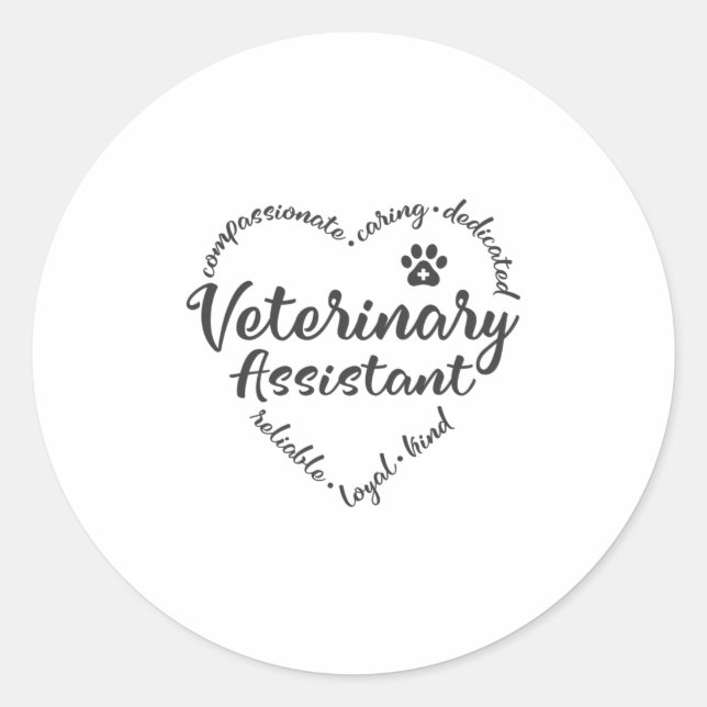 Adesivo Redondo Vet assistant, veterinary assistant (Frente)
