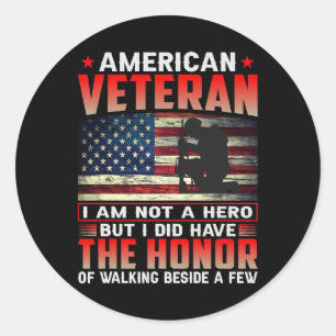 Adesivo Redondo Veterano Americano A Honra 38