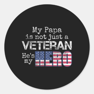 Adesivo Redondo Veterano da família militar apóia meu pai, veteran