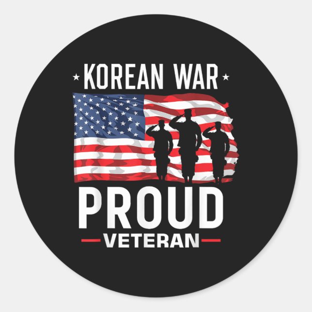 Adesivo Redondo Veterano da Guerra da Coreia (Frente)