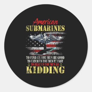 Adesivo Redondo Veterano de Submarinos Americanos Brincando Serviç