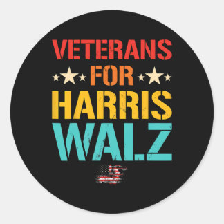 Adesivo Redondo Veterano Para Harris Wheimer Waltz Usa Flag