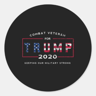 Adesivo Redondo Veterano Para Trump 2020&# - Mantenha Nossa Força