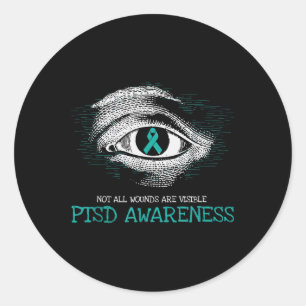 Adesivo Redondo Veterano Ptsd Sensibilização para a Prevenção do S