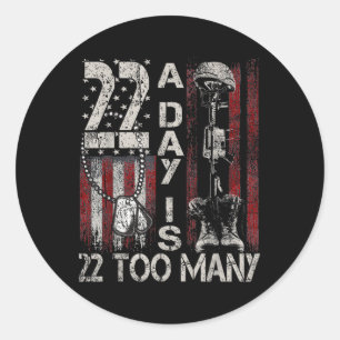 Adesivo Redondo Veterano Vive Consciência Suicida Ptsd Veteran 22