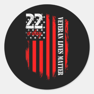 Adesivo Redondo Veterano Vive Consciência Suicida Ptsd Veteran 22