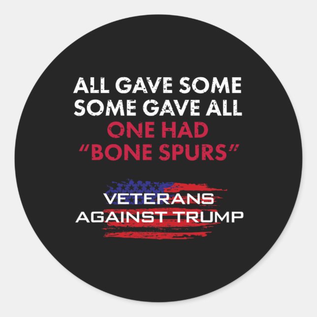 Adesivo Redondo Veteranos Antirtrump Draft Dodger Bone Spurs Para  (Frente)