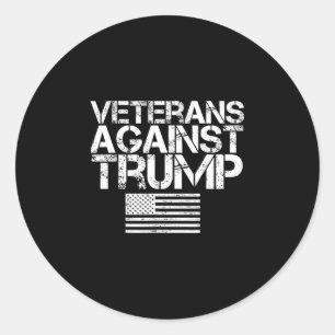 Adesivo Redondo Veteranos Contra a Bandeira Patriótica Vintage Tru